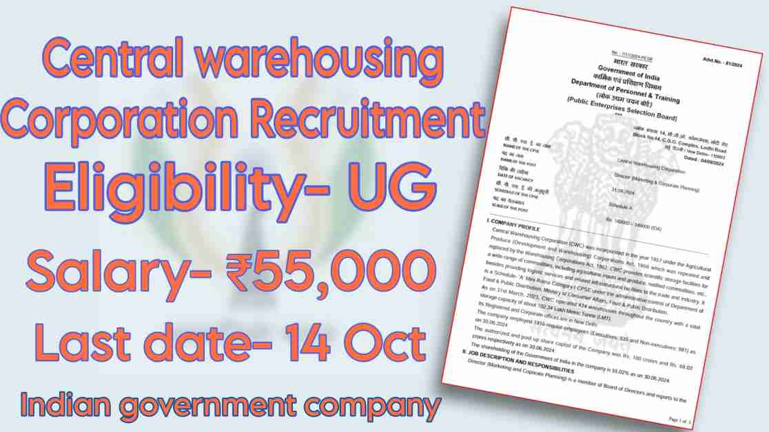 Central Warehousing Corporation Recruitment- 2024