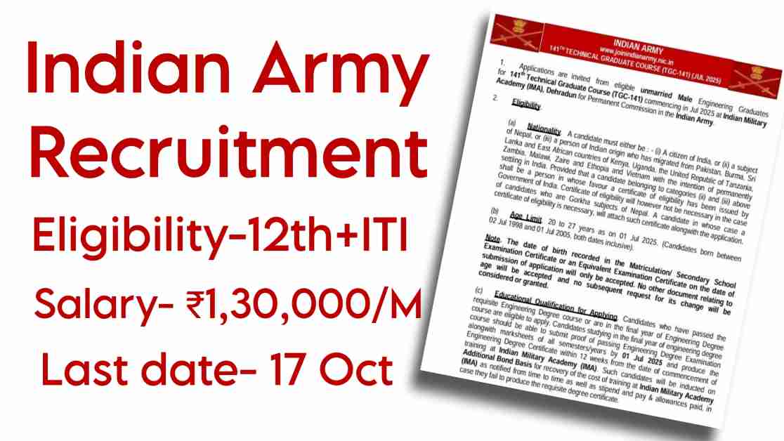 Indian Army Recruitment for Technical Graduates-2024